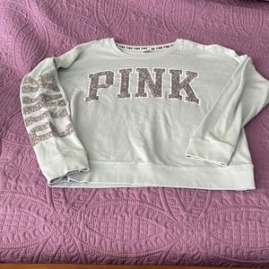 VS Pink sequined bling sweatshirt.  Size Large